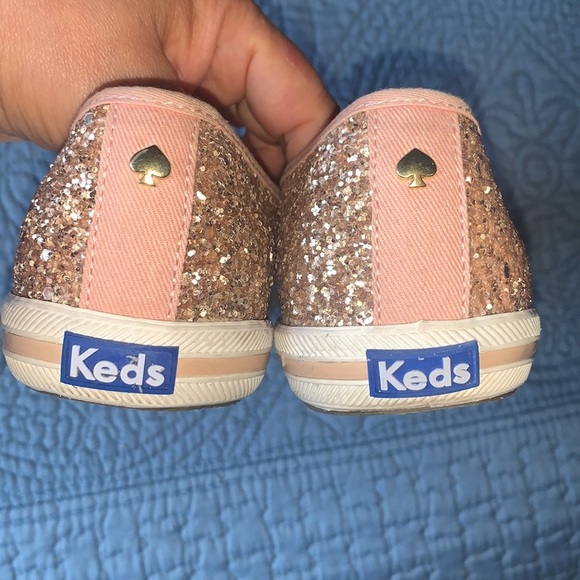 Keds X Kate Spade rose gold glitter sneakers size 7.5 - Picture 6 of 10